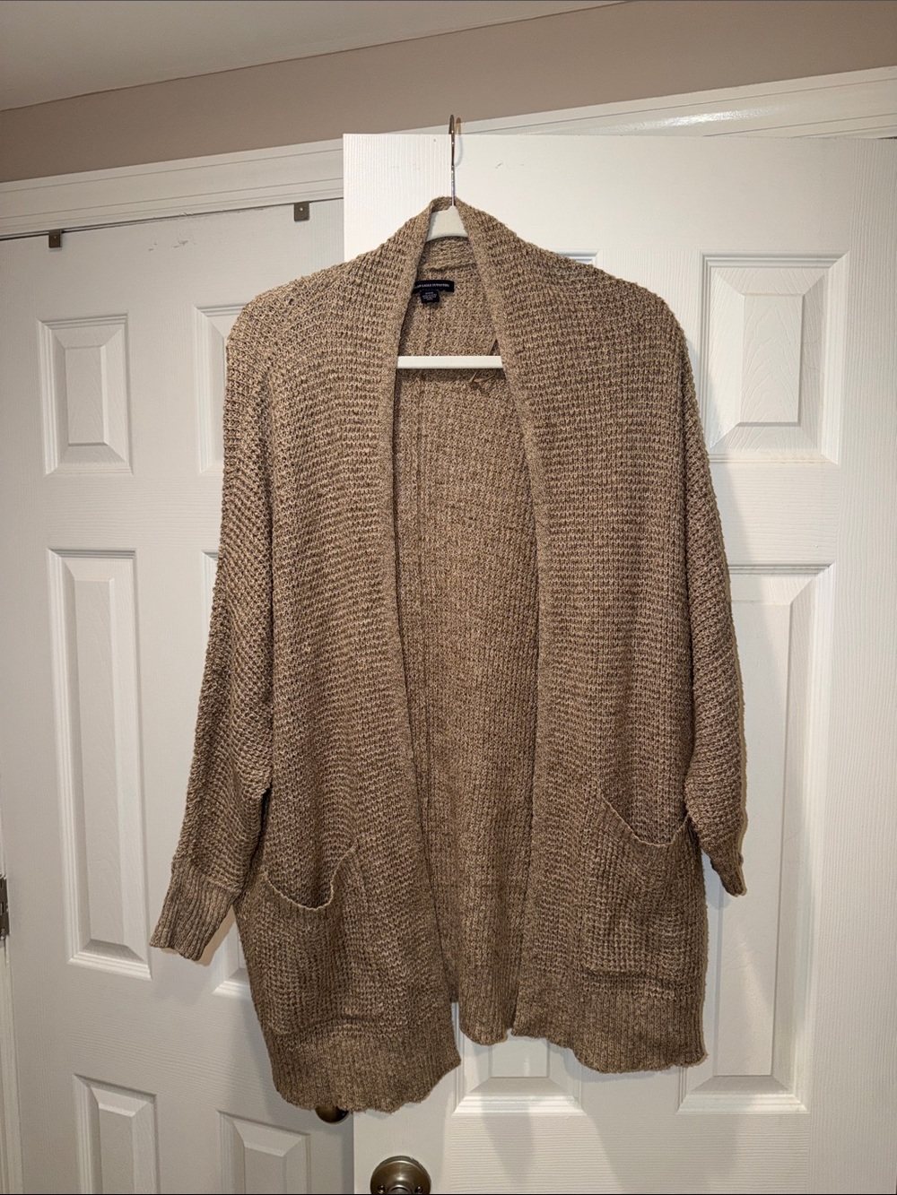 American Eagle Outfitters Open-Front Cardigan - Taupe